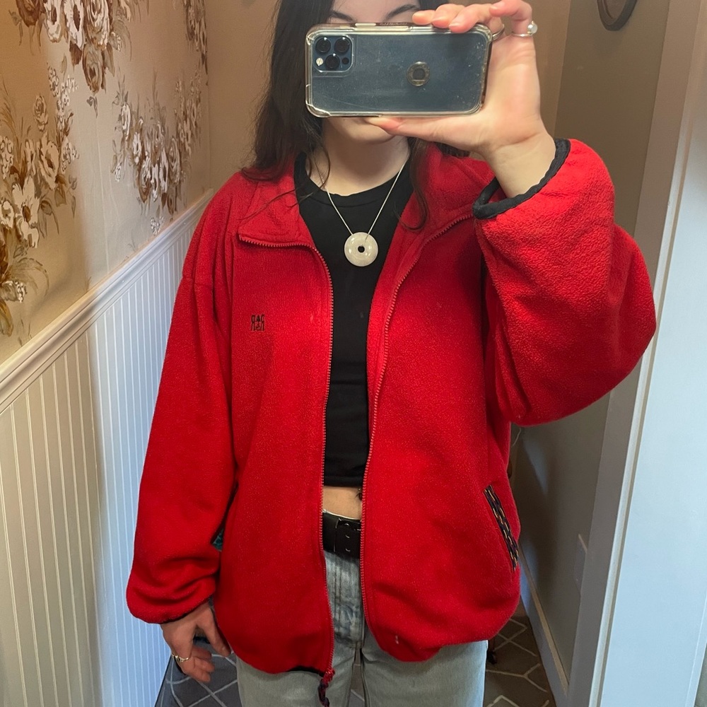 R&R red fleece jacket